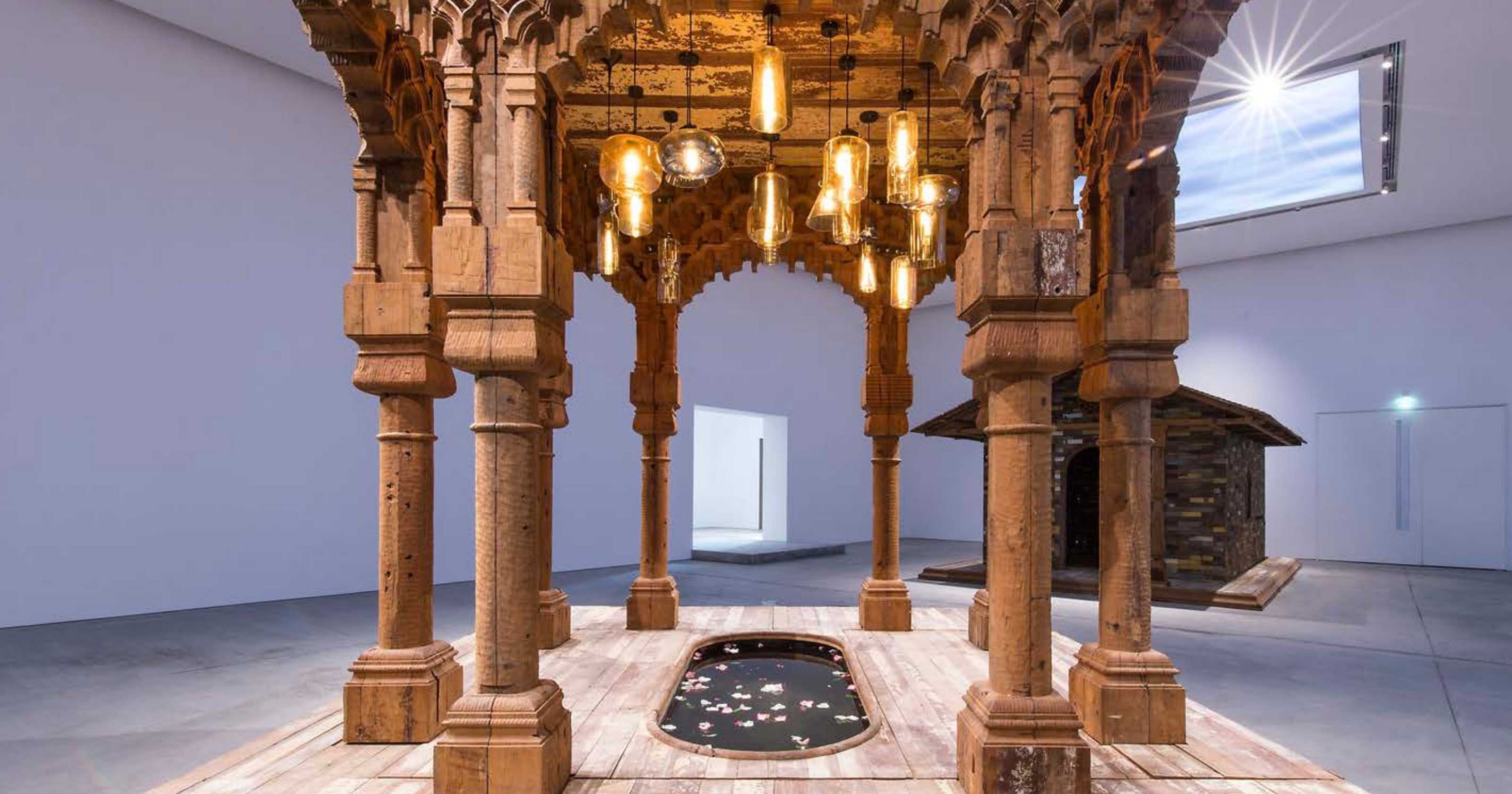 Seven large-scale installations across Madinat Jumeirah, from Emirati geometric abstraction to soft architecture and ancestral memory