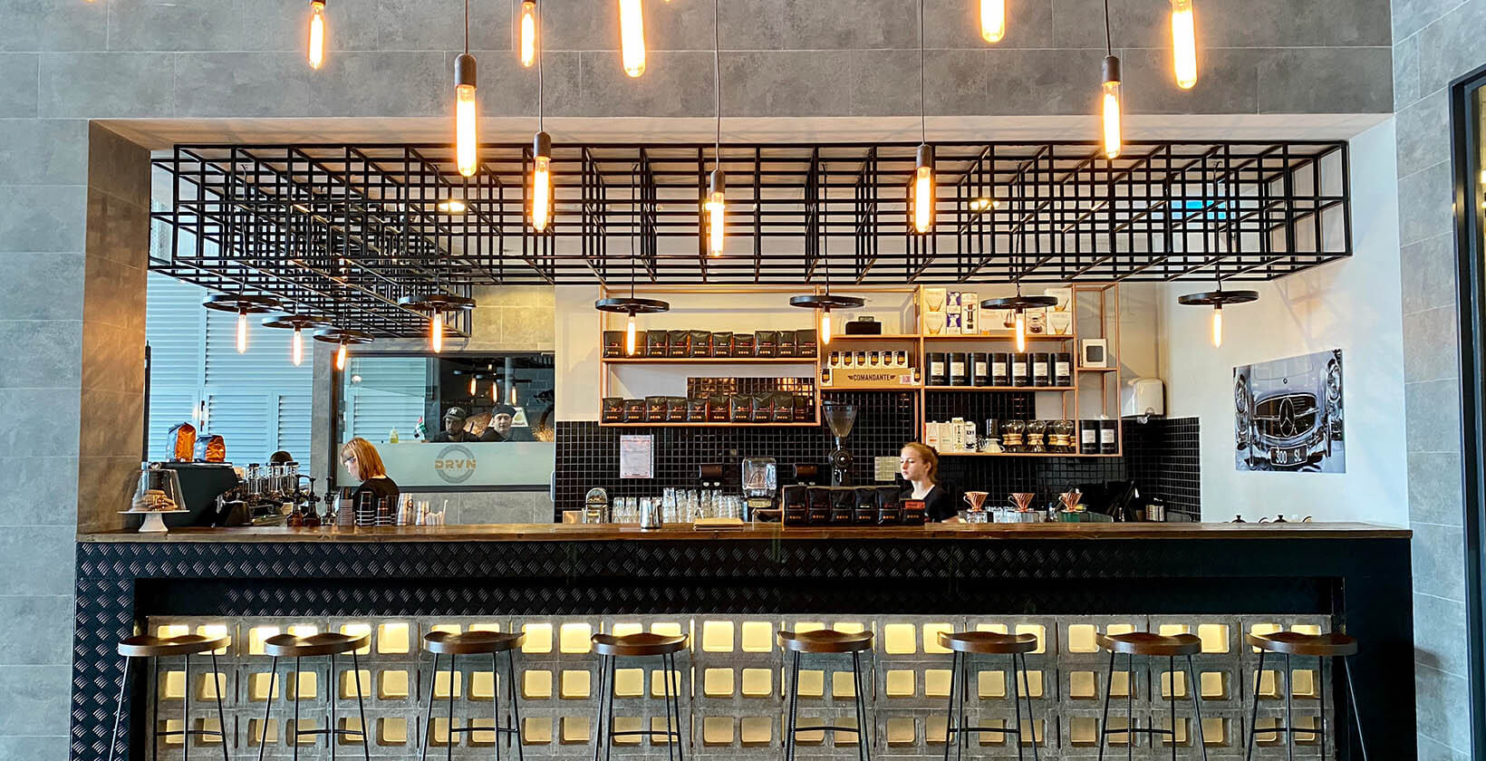 DRVN Coffee: Specialty coffee, pizza, cars and art 